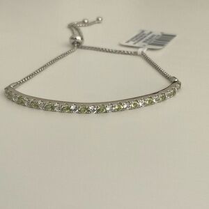 White Topaz and Peridot Bracelet